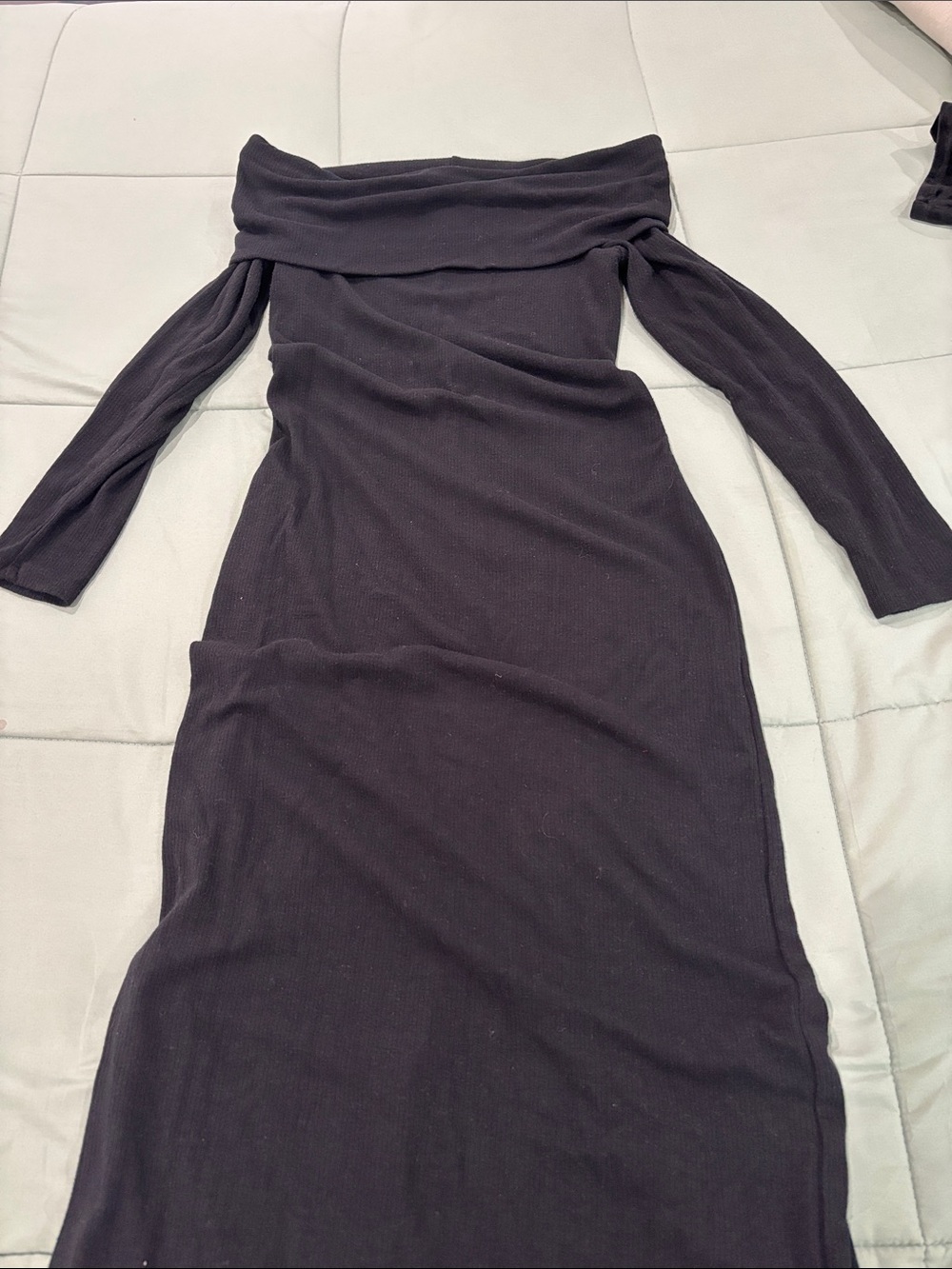wild fable Off-the-Shoulder Long Sleeve Midi Dress - Black